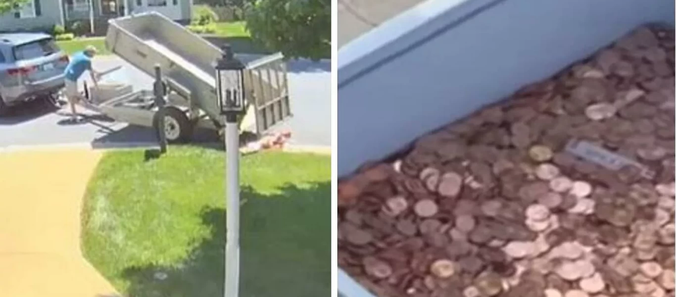 Άντρας πετά σε κέρματα την τελευταία δόση διατροφής στον κήπο της πρώην γυναίκας (βίντεο)